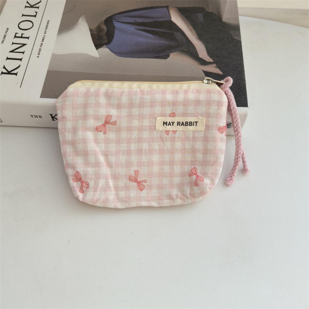 New Cartoon Square Cosmetic Bag Small Flower Storage Pouch Zipper Sanitary Napkins Makeup Bags Women