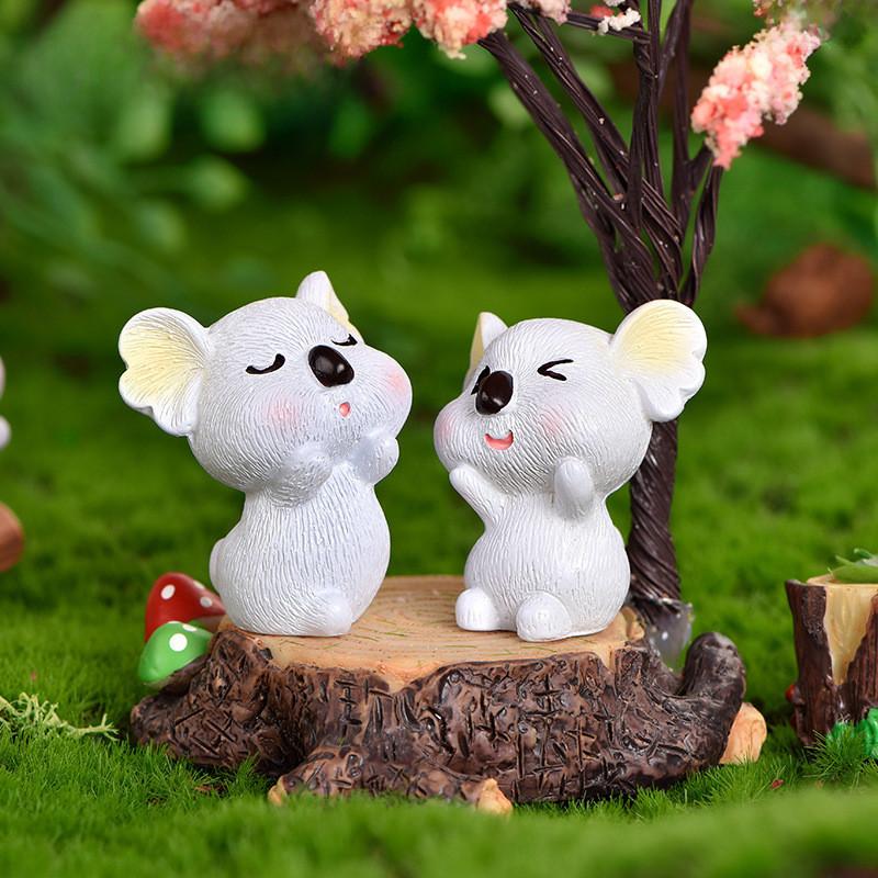 Charming Resin Koala Sculpture Cute Micro Landscape Diy Garden Crystal Ball Accessory