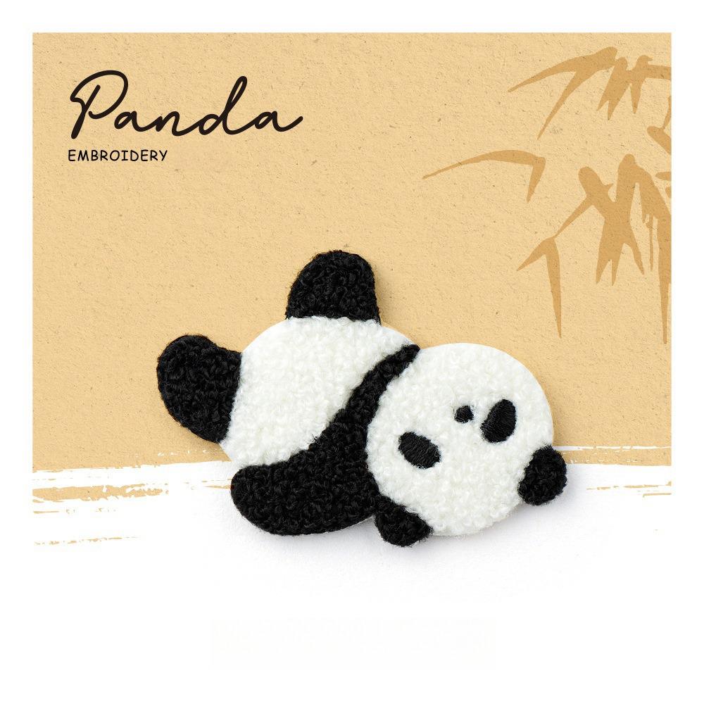 Cartoon Embroidery Panda Pin Exquisite Cloth Badge Creative Panda Brooch  Clothing Accessory