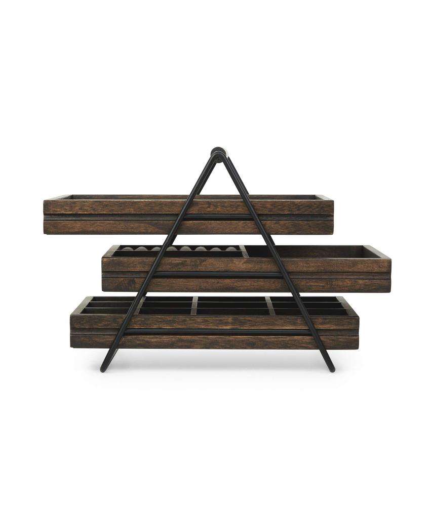 Umbra TERRACE Wooden Tabletop Accessory Case, Walnut, Jewelry Box, Case, Storage