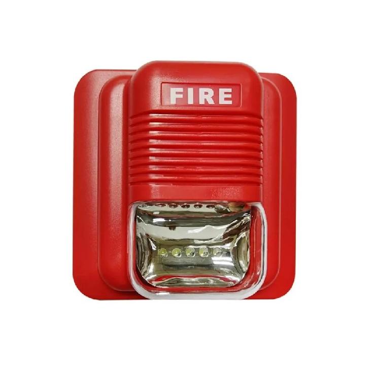 Fire Alarm Warning DC 12V Strobe Siren Horn Sound & Strobe Alert Security System for Home Office Hotel Restaurant