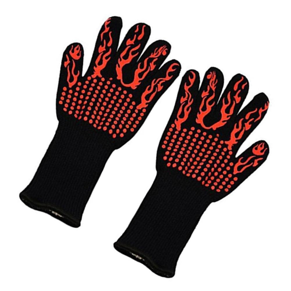800°C Heat Resistant BBQ Glove Silicone Grill Mitt Durable Oven Glove  Kitchen