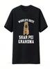 Shar Pei T Shirt World's Best Grandma Dog By Really Awesome Vintage Washed Casual Unisex Homme Graphic Slightly Fashion