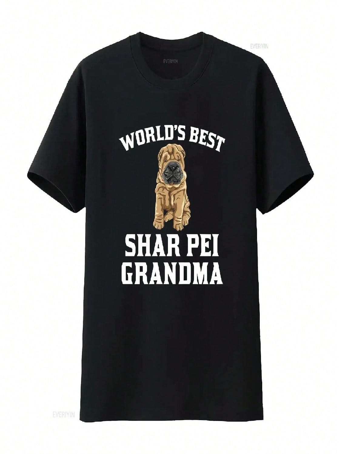 Shar Pei T Shirt World s Best Grandma Dog By Really Awesome Vintage Washed Casual Unisex Homme Graphic Slightly Fashion S разноцветный