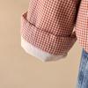 Women's Quilted Plaid Long-Sleeve Cotton Shirt with Doll Collar - Fall/Winter Collection
