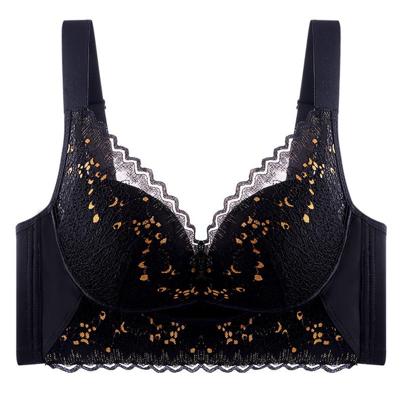 Elegant Lace Push-Up Bra: Medium-Thick, Wire-Free, Supportive for Small Busts
