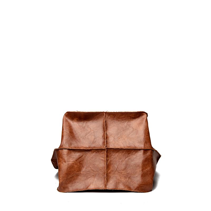 Vintage Women's Tote Bag Solid Color Large Capacity Shoulder Bag