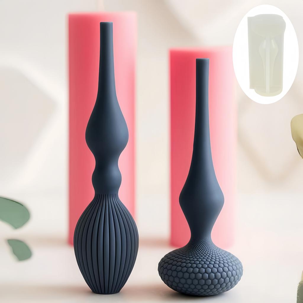 3 Pointed Cylindrical Candle Connected Shape Silicone Mold Pointed Cylindrical Candle Connected Combination Resin Gypsum Molds