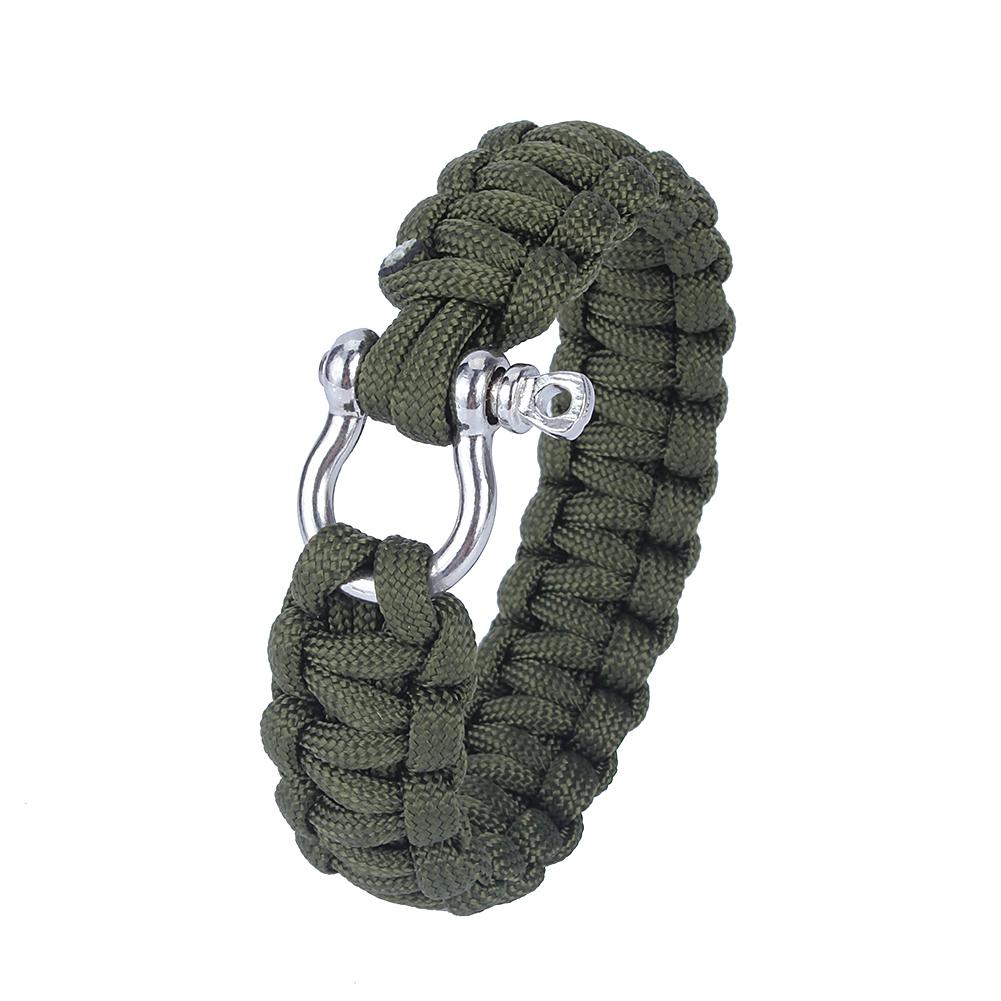 Paracord Woven Survival Bracelet Stainless Steel Buckle Kit Outdoor