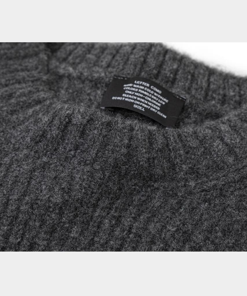 LETTERCOMO Heavy Rush Wool Round Knit Charcoal