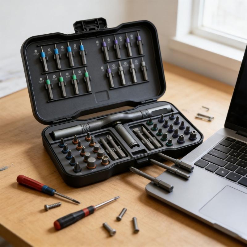 Compacts ratchets Tool Kit Featuring 50 Magnetic And Bidirectional ratchets System For Efficient Screw Driving In Tight