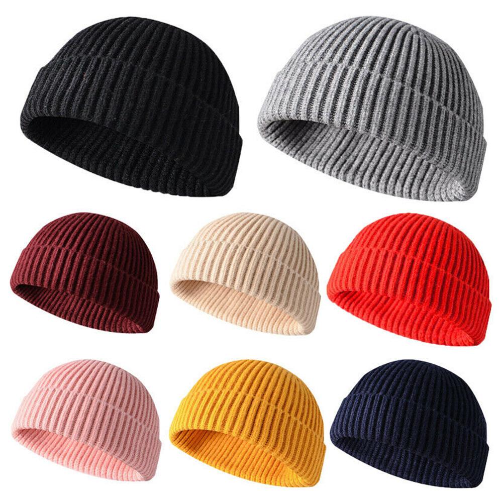 Color Cuff Beanie Unisex Warm Knitted Hat Casual Winter Fashion Knitted Hat