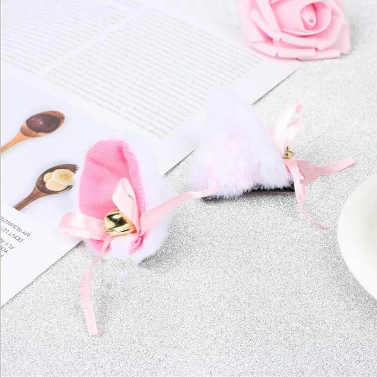 1 Pair Sweet Bell Cat Ears Hair Clip Women for Cosplay Anime Costume Halloween Birthday Party Girl Fashion Hairs Accessories