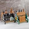 Cutting Board Integrated Knife Holder Spoon Fork Plastic Cutlery Holder Drainer Kitchen Storage Rack Kitchen Organizer