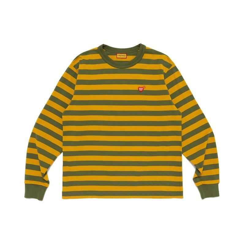 HUMAN MADE Striped L/S T-Shirt Olivedrab