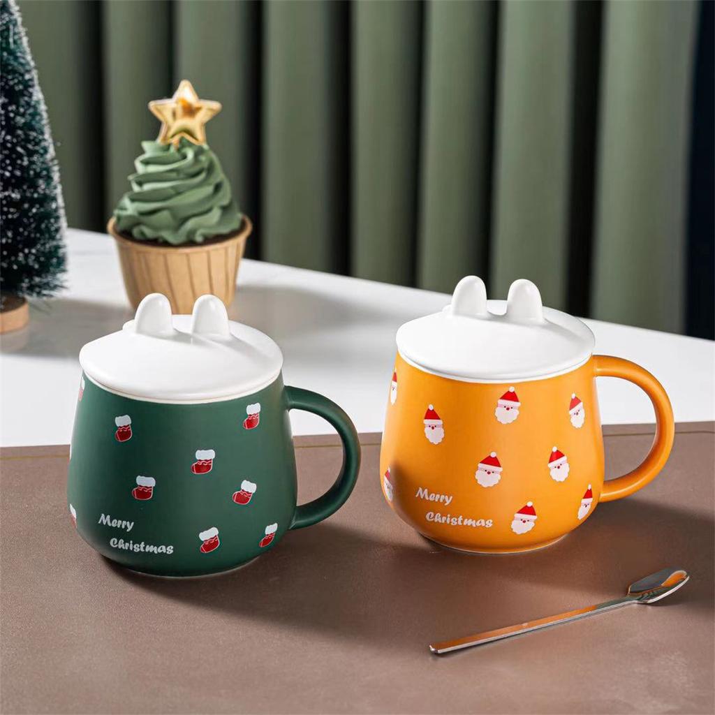 New Christmas Gift Cup Cute Cartoon Snowman Ceramic Cup Student Gift Mug Couple Water Cup