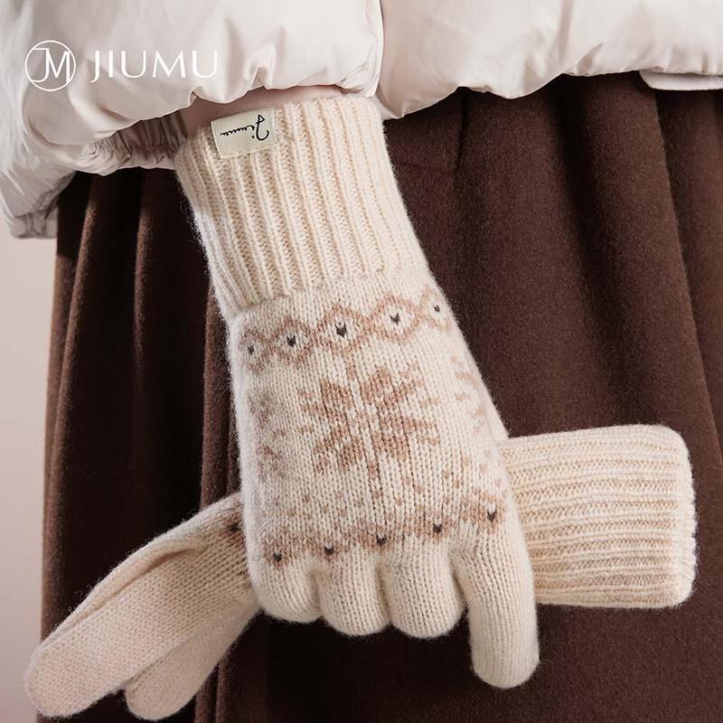 

JIUMU Women s ST070 Fair Isle Pure Wool Touchscreen Gloves