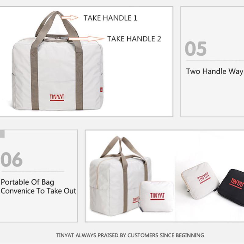 TINYAT Women Travel Bag Hard Fold Luggage Bag Clothing Business Bag Men Storage Bag Carry On Hanging Suitcase Light Garment Bag