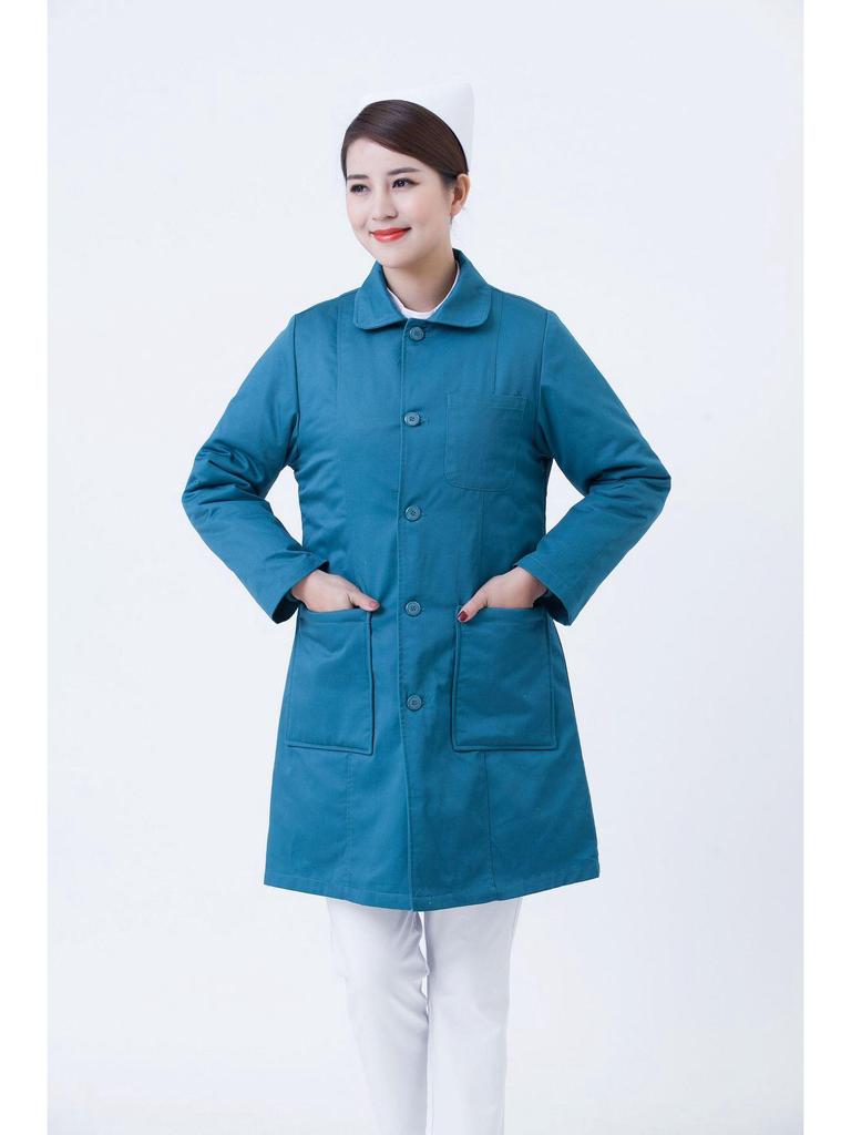 Women's Long Cotton-Padded Emergency Vest for Medical Staff