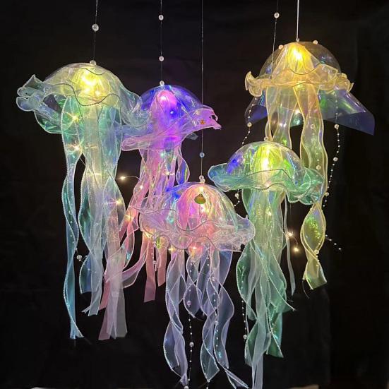 LED Night Light Gradient Jellyfish Pendant Colorful Lamp Ornament Decorative Night Lamp Gift for Friends And Children