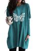 Women's Long Tunic with Pockets Loose Fit Fashion Printed Logn Sleeve Top Women's Sweatshirt
