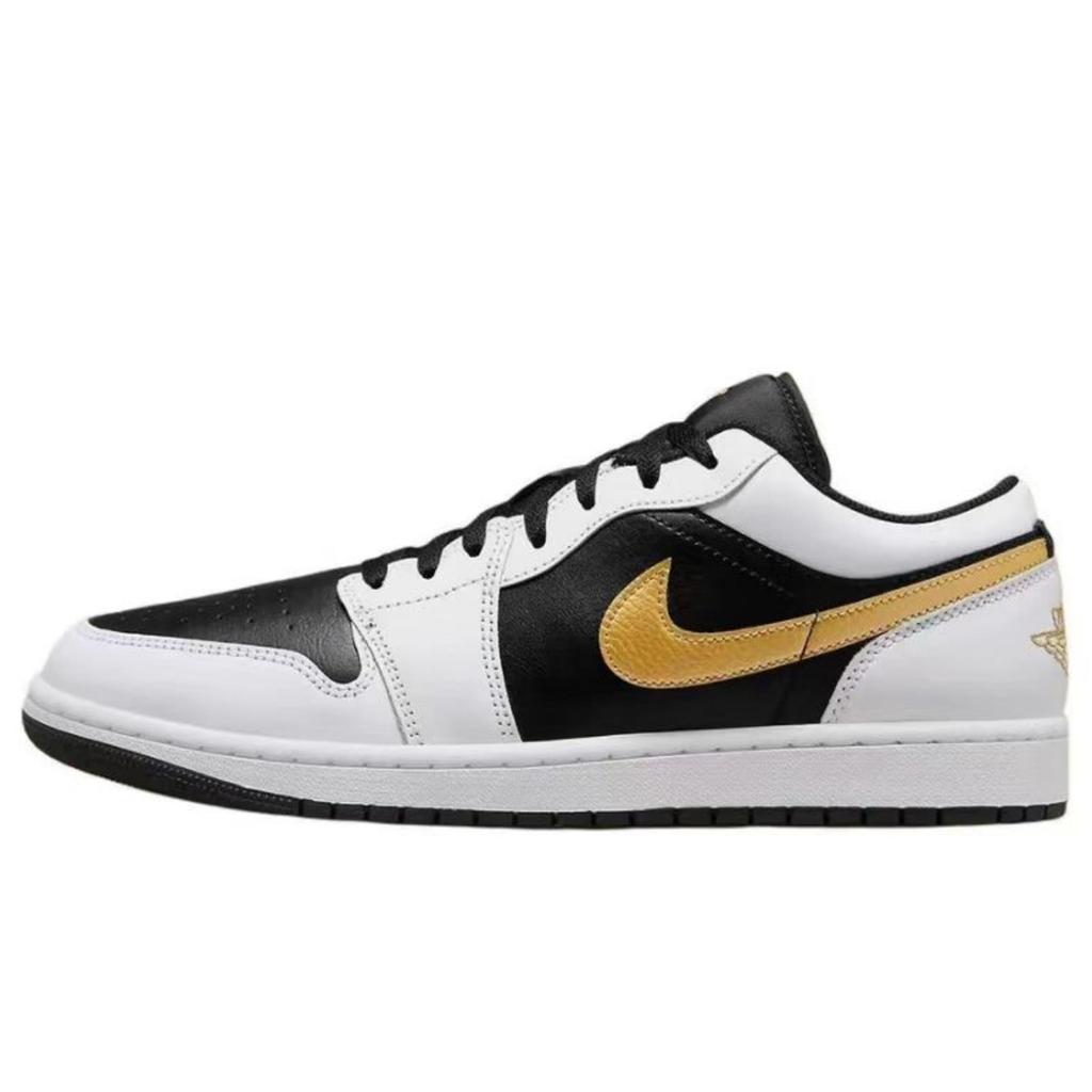 Jordan Air Jordan 1 Slip Resistant Abrasion Resistant Low top Vintage Basketball Shoes Unisex Black Pink 553558-172(Team734-)