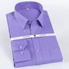 Men's Classic Dress Shirt Solid Long Sleeve Wrinkle Free Man Clothes Business Social Button-up Twill Formal Shirts with Pocket