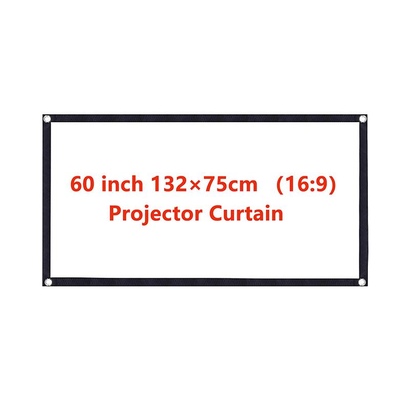 60 84 100 120 tolli 16:9 3:4 kaasaskantav projektor ekraan kardin HD ekraan kodukino kino film kodu välikontor