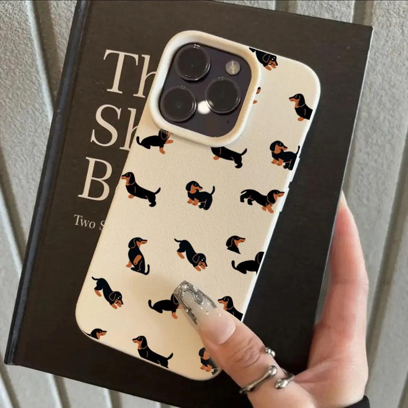 Creative Minimalist Dachshund White TPU Matte Case For iPhone 17 Air 16 15 14 13 12 11 Pro Max 17Pro X XS XR 16E Cover Funda