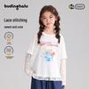 Girls' Lace Splice Faux Two-Piece Printed T-Shirt