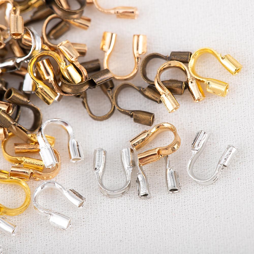 100pcs 200pcs Copper Wire Guard Guardian Protectors Loops U Shape Clasps Connector 4.5x4mm for DIY Jewelry Making Accessories