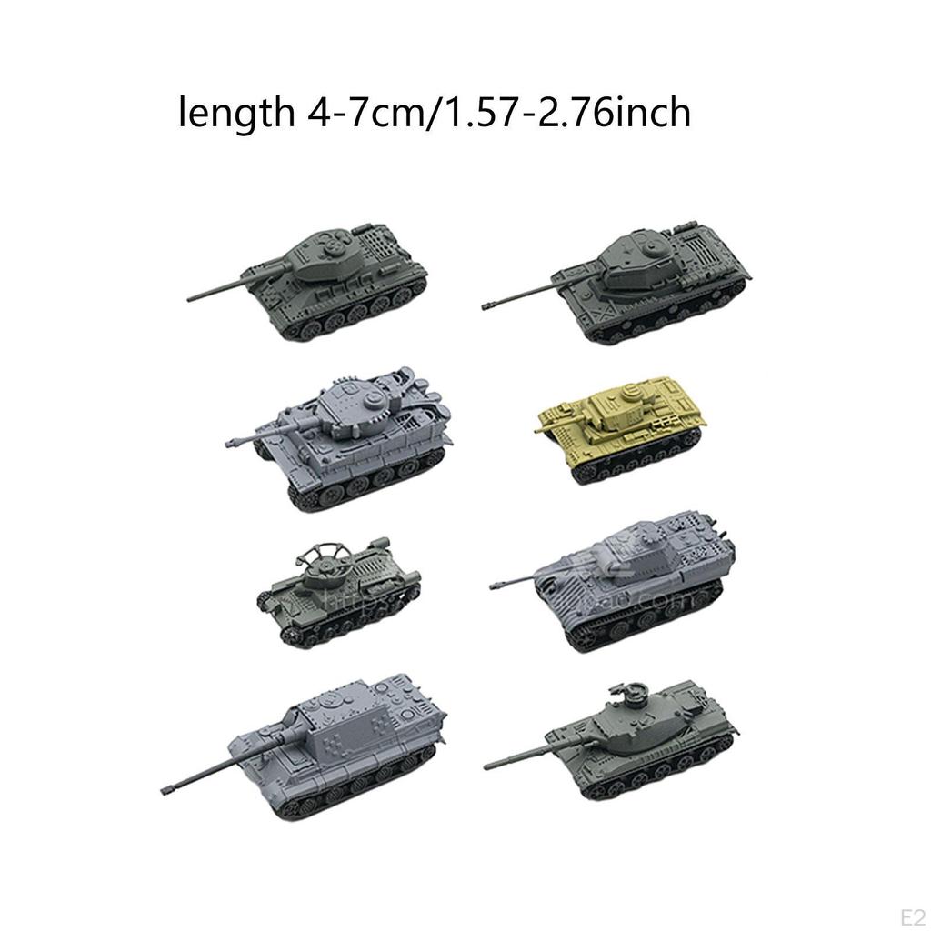 8 Pieces DIY 1/144 Tank Model Toy Collection for Children Multipurpose Assembly