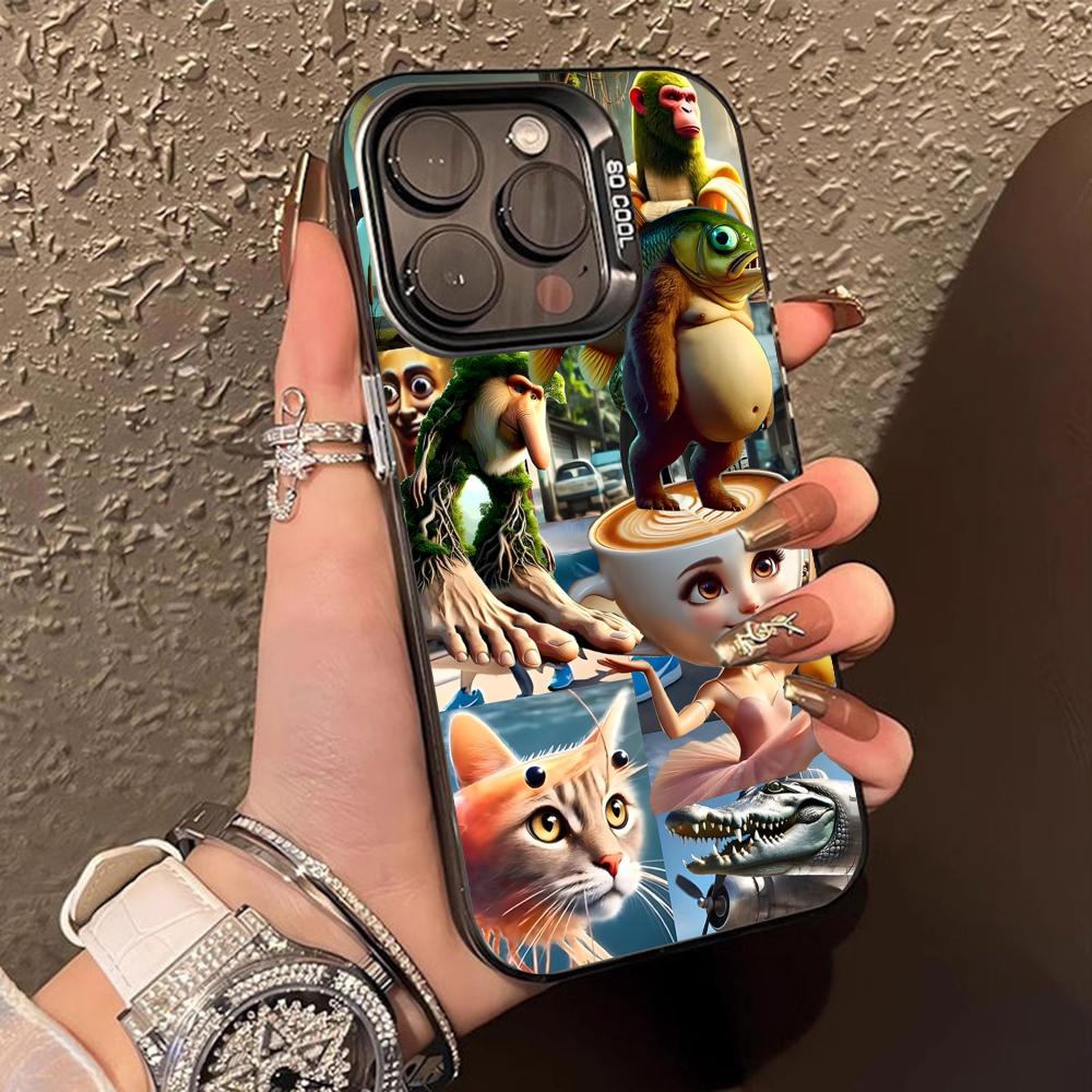 Italian Brainrot Mobile Phone Case for iPhone 16 15 14 13 12 11 X XR XS 8 7 Pro Max Plus Translucent Colour Printing Luxury