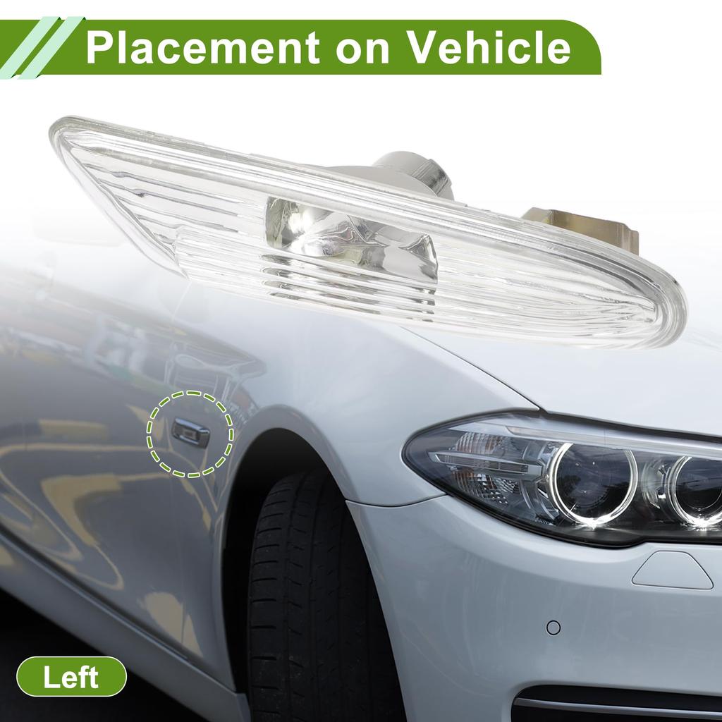 HOPESPANNER BMW Seria 3 E90 2006-2010 Nr 63137253326 Pokrywa kierunkowskazu bocznego Wodoodporna Biała Lewa