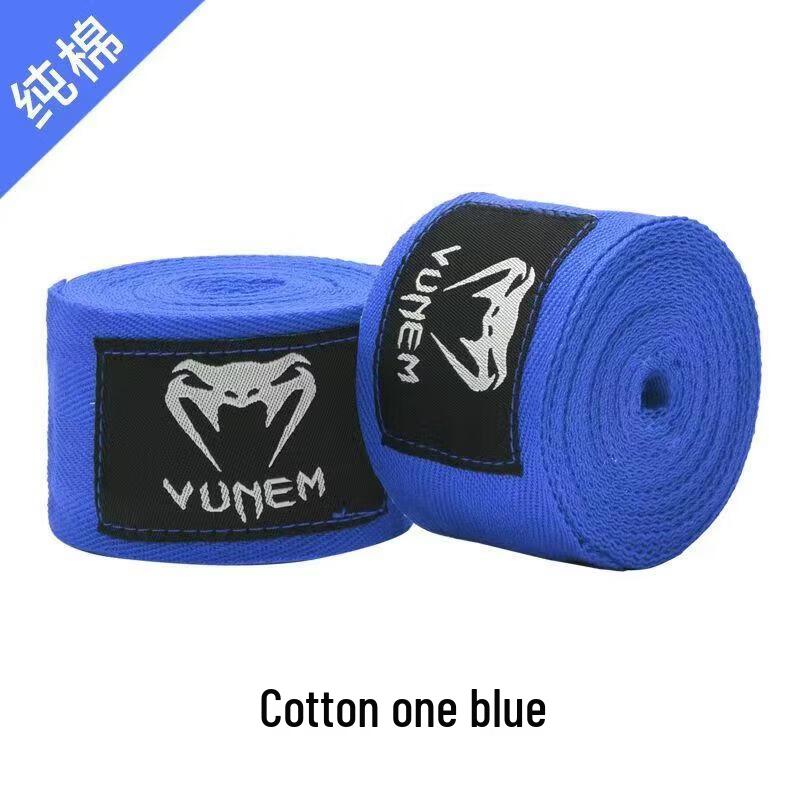 Jun Ding Ying Blue Pure Cotton Boxing Hand Wraps (4-Pack, 5M)
