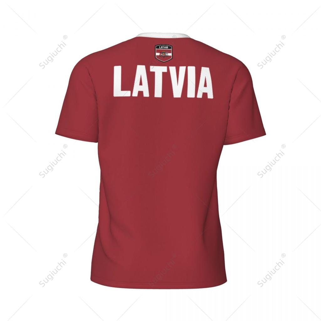 Sports Mesh T-shirt Latvia Flag For Running Bike Soccer Tennis Football Fitness Tees 3D Printed Custom