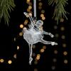 2pcs Acrylic Crystal Christmas Tree Pendant Clear Angel/Dancing Girl Xmas Tree Hanging Ornaments DIY Stereoscopic