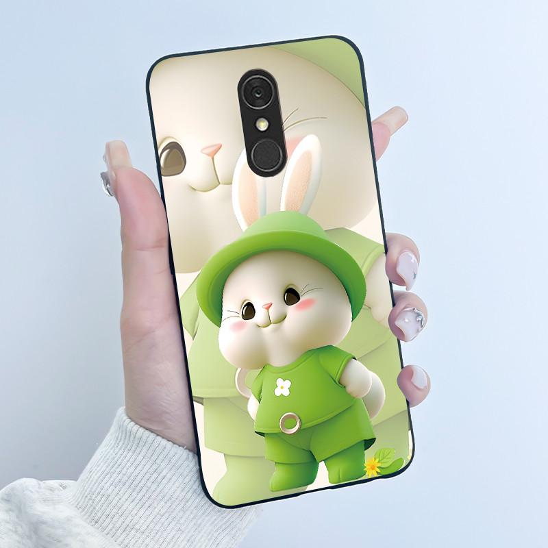 For LG Q7 Plus Q7+ Q7a Phone Case Luxury Cute Love Rabbit Funny Soft Silicone Black TPU Protective Cover For LG q7 LM-Q610 Case