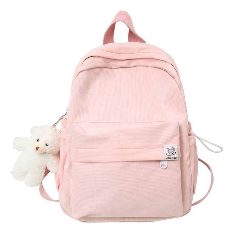 Candy Color Student Schoolbag Japanese Fresh Girl Backpack Personalized Versatile Simple Solid Color Backpack single pack