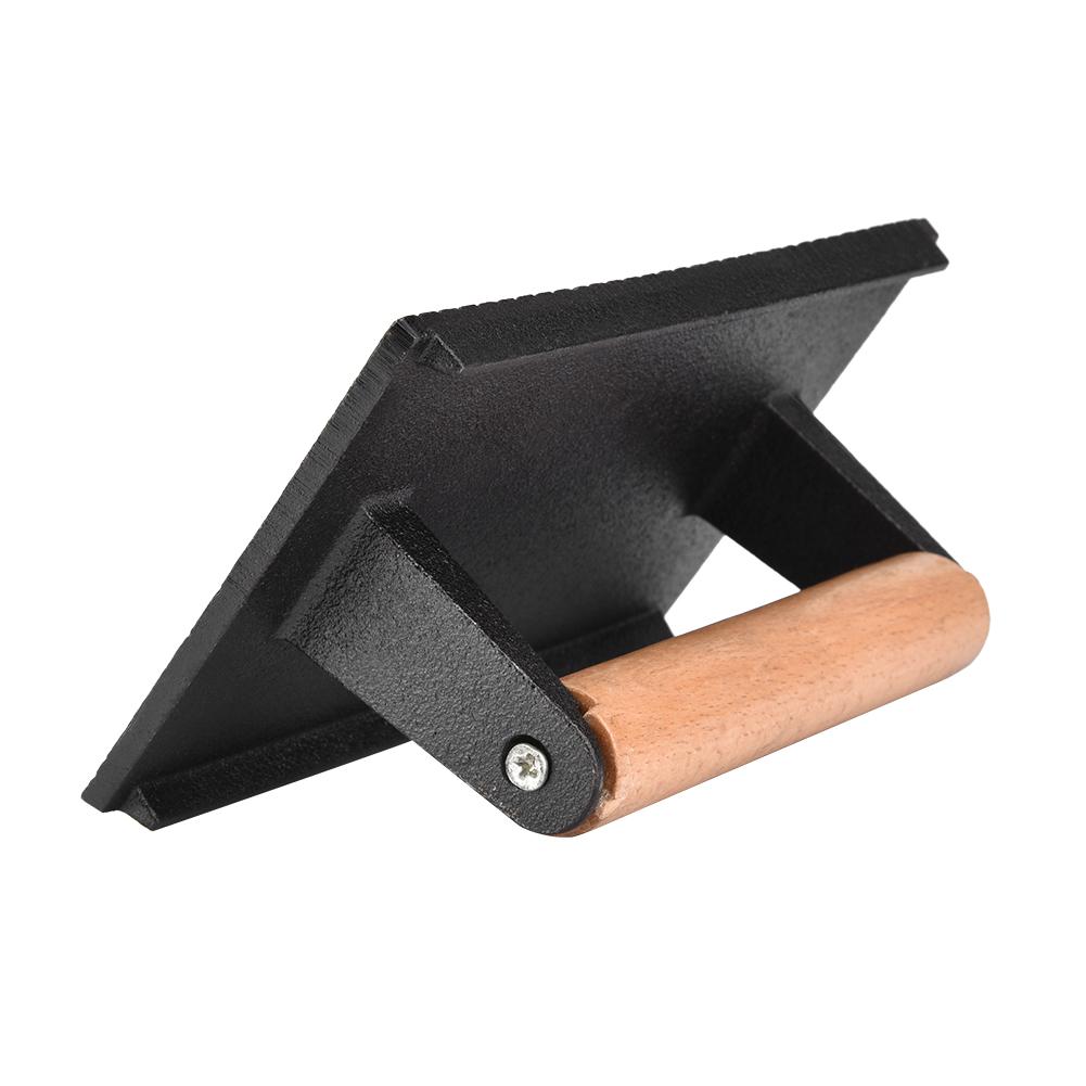 Cast Iron Steak Press, Bacon Press with Wooden Handle for Grilling Hamburgers and Steaks, with Sturdy Weight for Cooking, Restaurants and Home