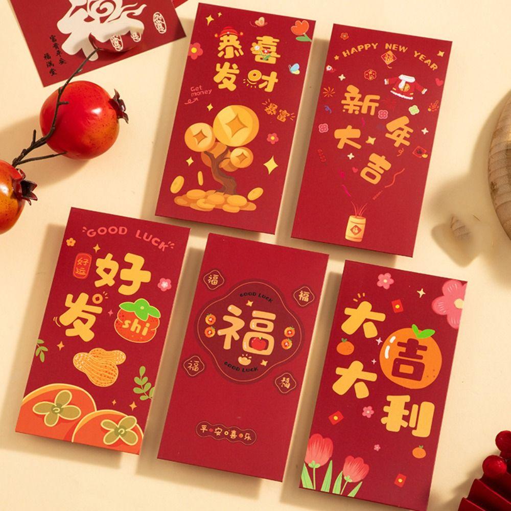 30PCS Vintage New Year Red Envelope Red Pocket Money Pocket Luck Money Envelopes  Chinese New Year