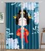 Chinese Animated Maid TraditionalOpera Blackout Window Panel Curtain Living Room Room Bedroom Bathroom Kicthen Door Cupboard Decor Hooks
