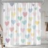 Pastel Heart Shower Curtain - Playful Watercolor Hearts In Pink, Yellow, Blue, Green, Purple,Whimsical Design