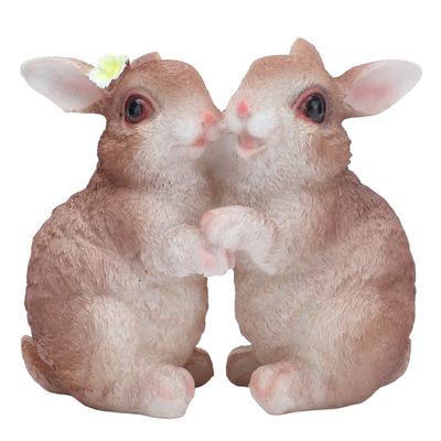 Garden Bunny Statues Resin Crafts Decorations Potted Landscaping Sculpture Animal Models for Lawn