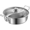 Stainless Steel Dual Flavor Hot Pot 126 Inch Large Capacity Family Size for Induction Cooktop Chinese Soup Party Kitchen