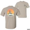 Dirty Marsh Outfitters T-Shirt, Sand Color Offshore Fishing Boat Tee with Sunset