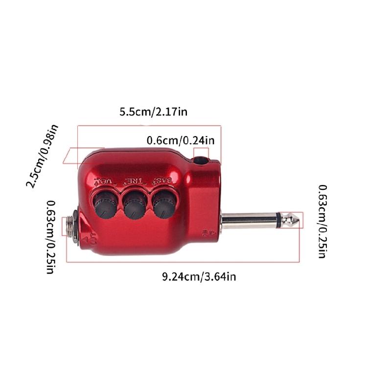 Small Preamplifier Preamp 6.35mm Plug with Bass Treble EQ Volumes Control Guitar Preamplifier Musical Instrument Part