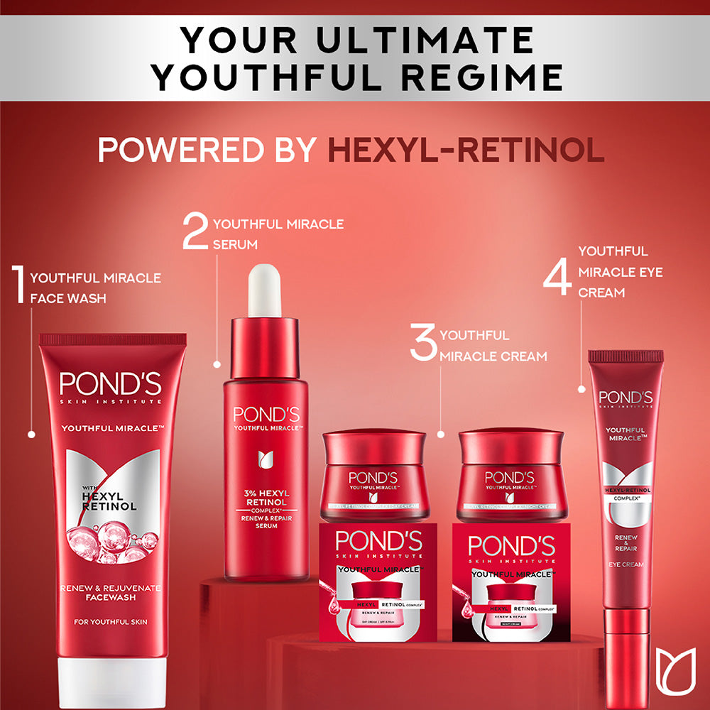 Pond’s Youthful Miracle Retinol Serum 28ml – Anti-Aging Face Serum For Glowing Skin & Fine Lines
