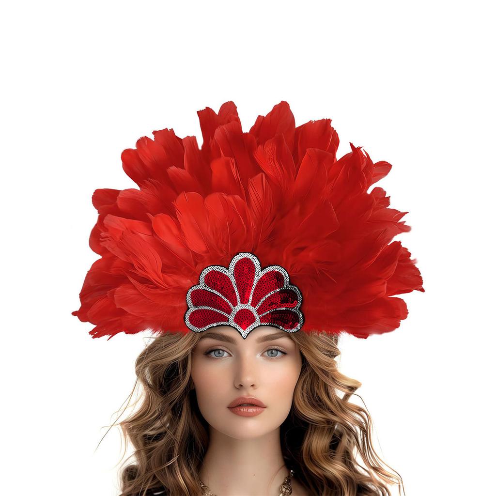 Feather Flapper Headbands Mardi Gras Prom Dancer Headpiece for Party Carnivals Celebrations Headwear Hair Styling