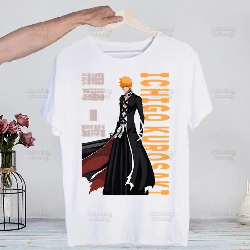 Bleach Kurosaki Ichigo Manga Anime Harajuku T-shirts Summer Men Hip Hop Funny Tshirt Streetwear t shirts Short Sleeve Tops